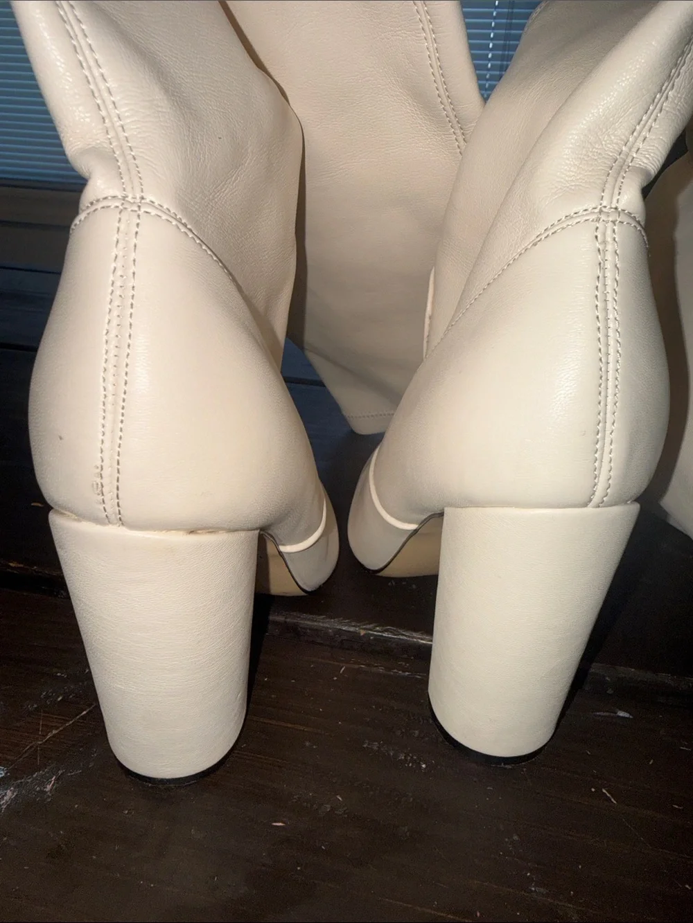 Guess White Over-the-Knee Block Heel Boots